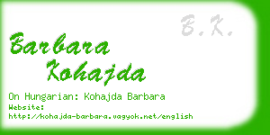 barbara kohajda business card